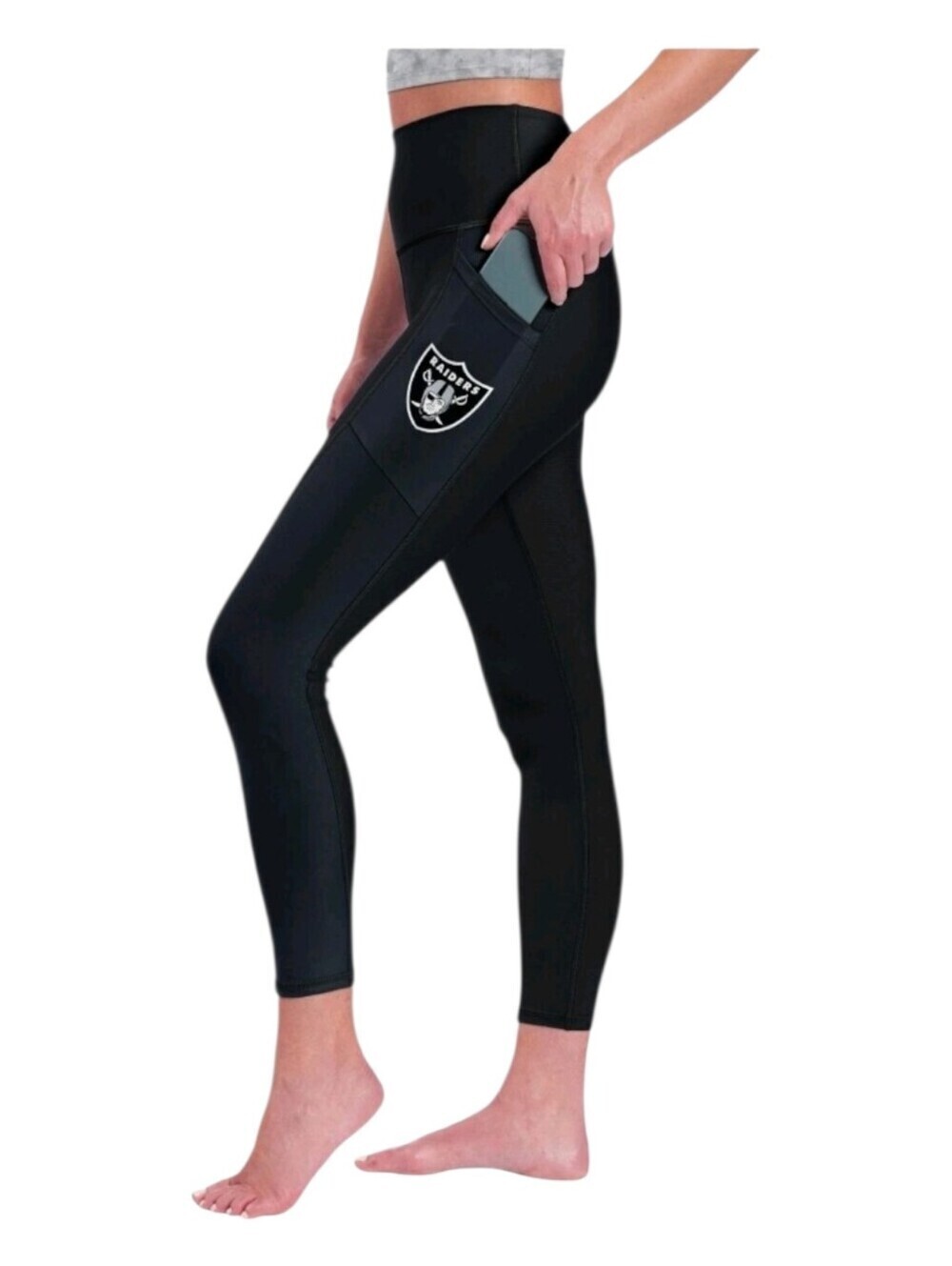 Certo Womens Black NFL Las Vegas Raiders Side Pocket Leggings Size Small